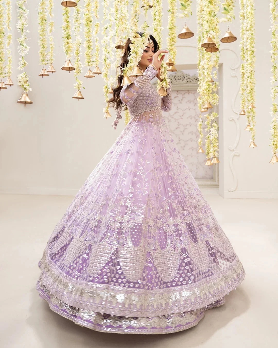 Pinar - Faiza Saqlain Pakistani fashion outfit in lilac tones.